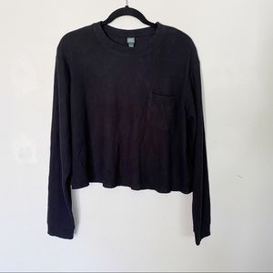 2/$10 New Wild Fable Soft Black Crop Top Large